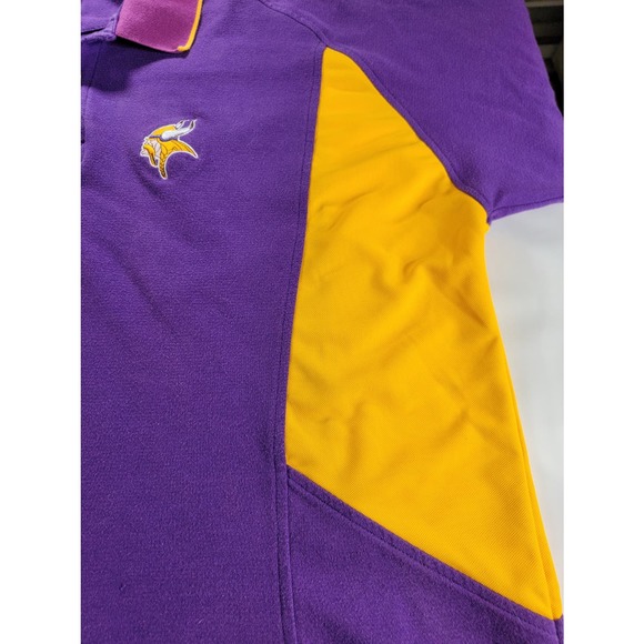 Minnesota Vikings Polo Shirt Men's Size 2XL NFL Short Sleeve Collared Cotton - Picture 7 of 9